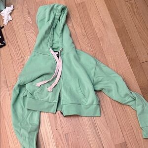 Mint Green Cropped Hoodie